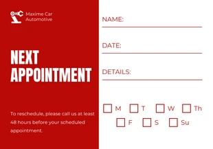 White And Red Minimalist Appointment Card - Pagina 2