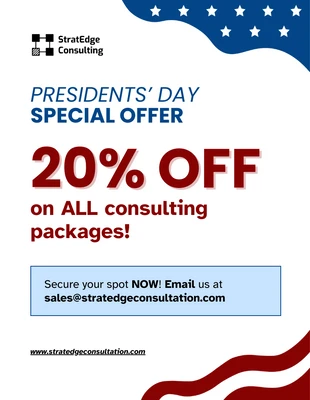 Free accessible Template: نشرة عروض خاصة بمناسبة يوم الرئيس