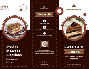 Free  Template: Custom Cake Bakery Brochure