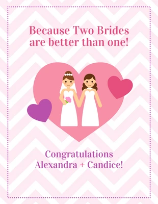 premium  Template: Cartão de casamento para noivas do mesmo sexo