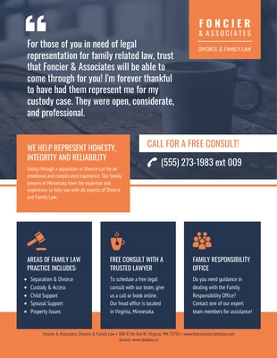business  Template: Divorce and Family Law Firm Business Flyer