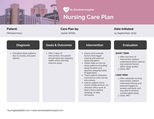 Free  Template: Modelo de plano de cuidados de enfermagem