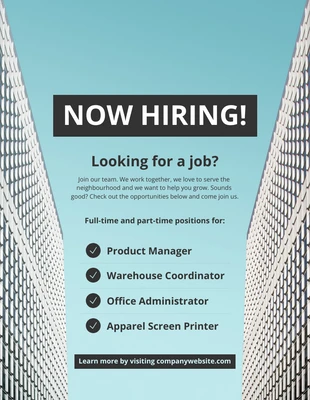 business  Template: Laneway Now Hiring Flyer