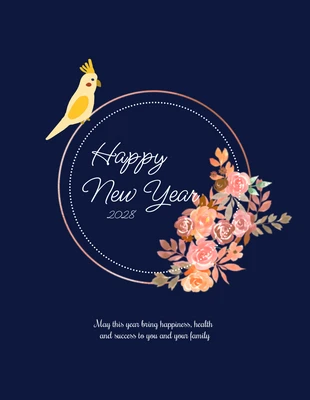 Free  Template: Dark Elegant Bird Y Feliz año nuevo a todos Plantilla