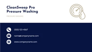 Navy Modern Professional Pressure Washing Business Card - Pagina 2