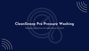 Free  Template: Navy Modern Professional Pressure Washing Business Card