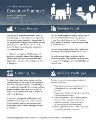 business  Template: Resumen ejecutivo simple de una página