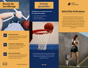 Simple Blue and Orange Sport Tri-fold Brochure - Página 2