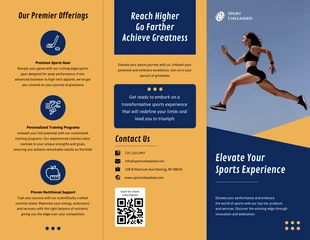 business  Template: Brochure à trois volets Sport bleu et orange simple