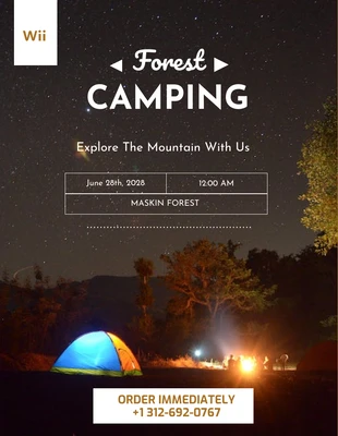 Free  Template: Camping sammlung schokolade Plakat Vorlage