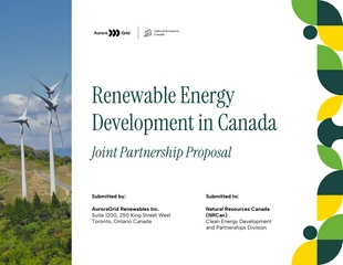 Free  Template: Proposta di partenariato congiunto per lo sviluppo delle energie rinnovabili