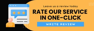 Free  Template: لافتة مراجعة العملاء باللونين الأصفر والأسود