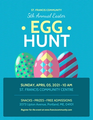 premium  Template: Teal Easter Egg Hunt Flyer