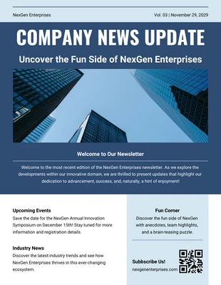 business  Template: Newsletter di aggiornamento sulle notizie aziendali