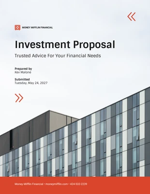 business  Template: Modelo de proposta de investimento