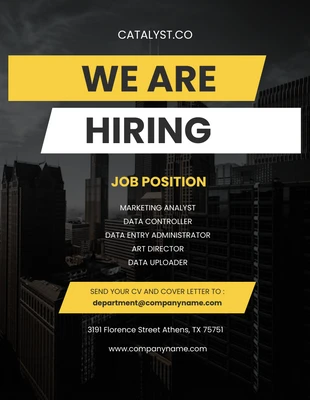premium  Template: Black Yellow Modern Job Vacancy Poster
