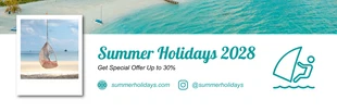 Free  Template: Bannière blanche minimaliste simple polaroïd vacances d'été