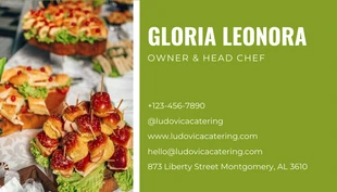 Light Green Modern Food Catering Business Card - Pagina 2