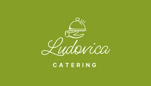 Light Green Modern Food Catering Business Card