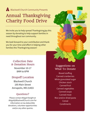 Free  Template: Modèle d'invitation à Thanksgiving