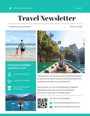 premium  Template: Travel Destination Highlights Newsletter