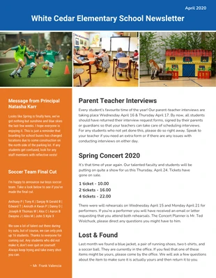 Free  Template: Bulletin d'information de l'école primaire
