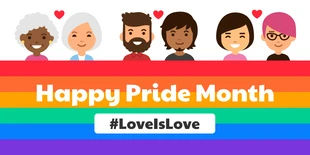 premium  Template: Illustrativer Twitter-Beitrag zum Pride-Monat