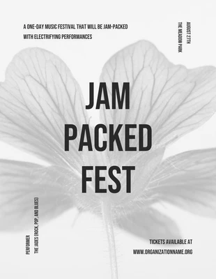 Free  Template: Festival Monocromático Jam Packed