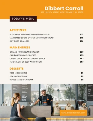 business  Template: Cream And Yellow Modern Cafe Menu