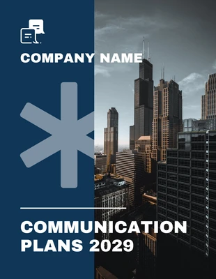 Free  Template: Blaue und weiße moderne professionelle Kommunikationspläne für Unternehmen
