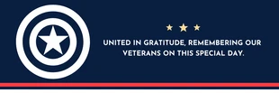 Free  Template: Navy Simple Illustration Veteran Day Banner