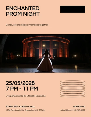 Free  Template: Modern Black And Orange Prom Poster