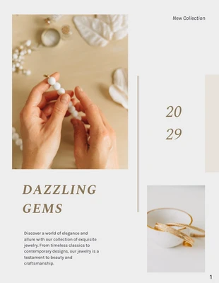 premium  Template: Catalogue de bijoux simples crème