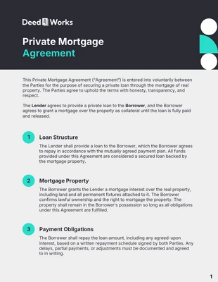 premium interactive Template: Vorlage für einen privaten Hypothekenvertrag