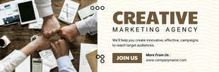 Free  Template: Banner comercial de cabeçalho de e-mail de marketing criativo simples bege e marrom