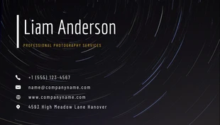 Black Minimalist Professional Photo Services Business Card - Seite 2