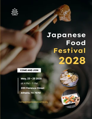 Free  Template: قالب مهرجان الطعام الياباني البسيط