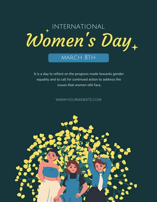 Free  Template: Dark Green International Women's Day Poster