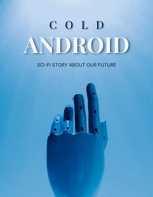 Free  Template: Couverture de livre de science-fiction sur technologie simple bleu clair