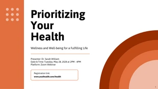 premium  Template: Einfache Gesundheitspräsentation in Orange und Weiß