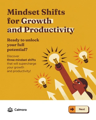 premium Template: Mindset for Growth and Success Social Media Carousel