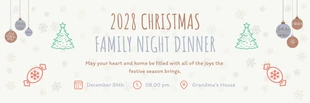 Free  Template: Grey Fun Cheerful Illustration Family Dinner Christmas Banner