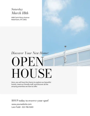 Free  Template: White Minimalist Open House Poster