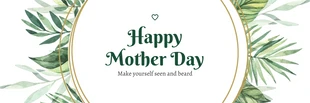 Free  Template: White Modern Watercolor Happy Mothers Day Banner
