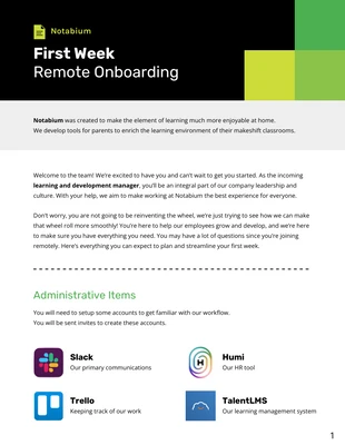 business  Template: Learning and Development Manager Remote Onboarding