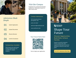 Free Template: College Trifold Brochure