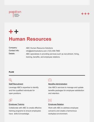 Free  Template: Modern Red And Black Resource Plan