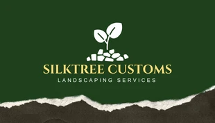 Free  Template: Cartões de visitas de serviço de paisagismo de textura simples verde escuro e cinza escuro
