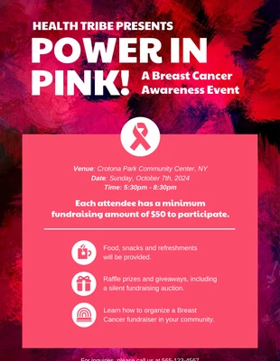 premium  Template: A4-Plakat für gemeinnützige Veranstaltungen zum Thema Brustkrebs