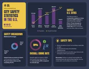 Free  Template: Infografía de estadísticas de seguridad de la ciudad